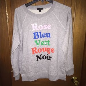 J Crew French Colors Sweatshirt NWT Large